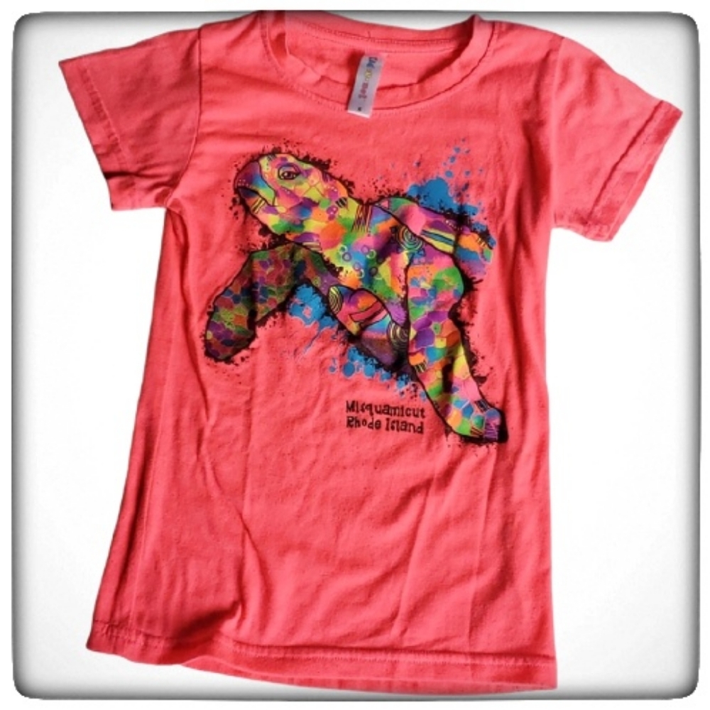 Girl's Misquamicut Rhode Island Turtle T-Shirt-S